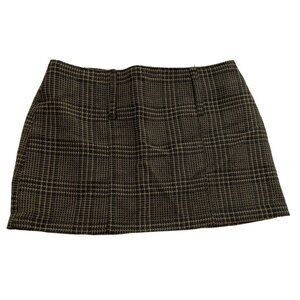 MIMCHIK Wool Mini Skirt in Black Plaid